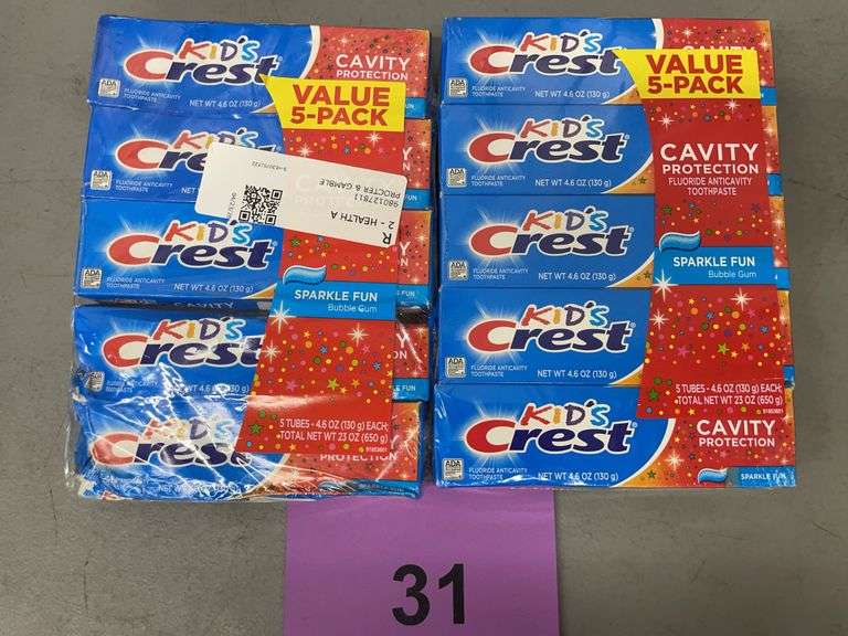 (2) PACKS OF KIDS CREST CAVITY PROTECTION TOOTHPASTE
