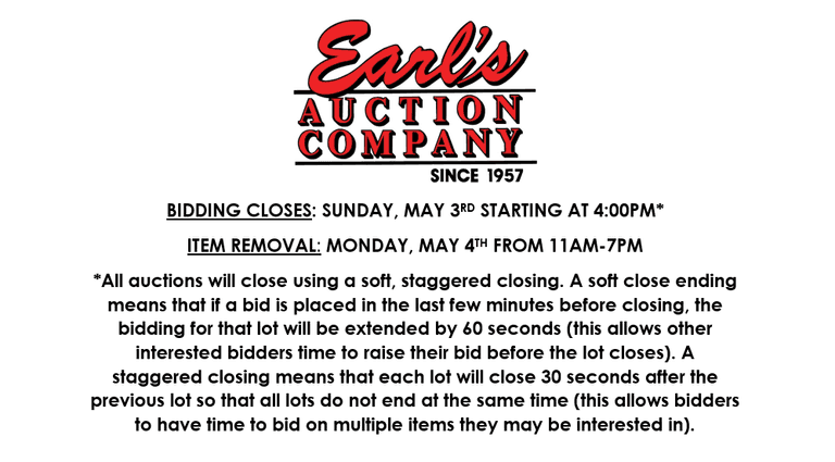 ENDS SUNDAY! ONLINE AUCTION 4/30-5/3 (PURPLE)