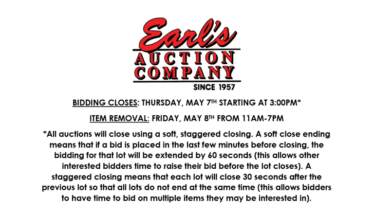 ENDS THURSDAY! ONLINE AUCTION 5/5-5/7 (ORANGE)
