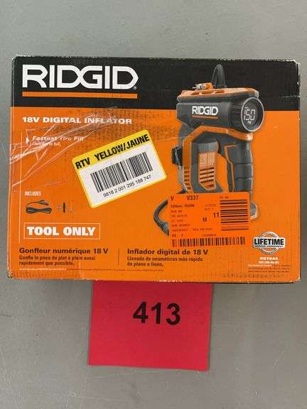 RIDGID 18V DIGITAL INFLATOR IN BOX