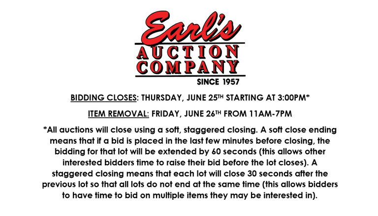 ENDS THURSDAY! ONLINE AUCTION 6/23-6/25 (YELLOW)