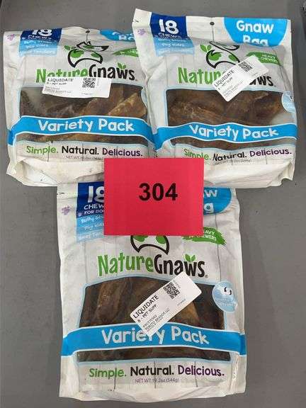 (3) BAGS OF NATURE GNAWS DOG CHEWS