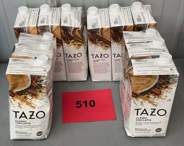(12) CARTONS OF TAZO CHAI LATTE