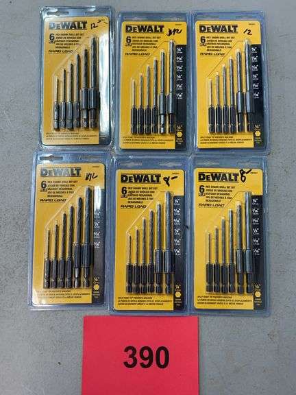 (6) DEWALT 6PC HEX SHANK DRILL BIT SETS
