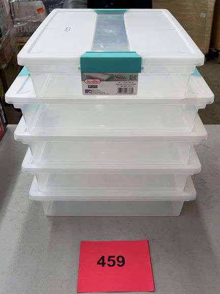 (5) STERILITE CLIP BOXES