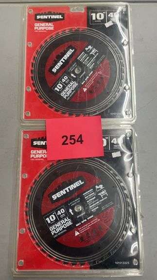 (2) SENTINEL 10" SAW BLADES