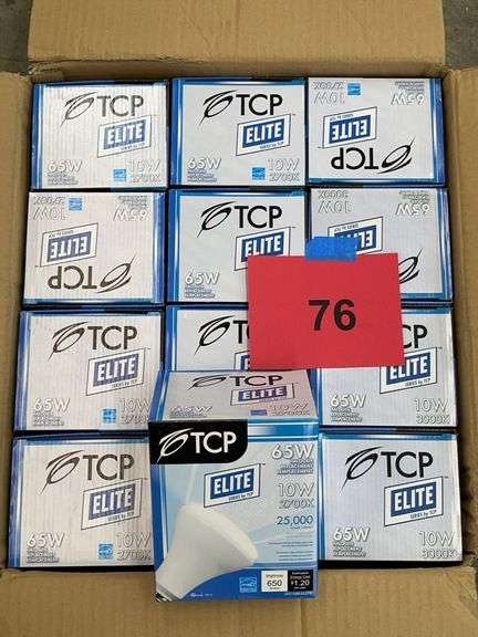 (12) BOXES OF TCP LIGHT BULBS