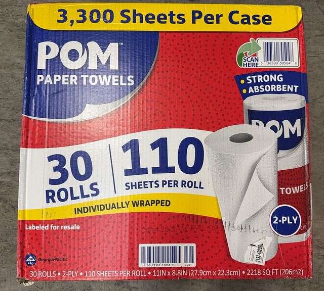 BOX OF POM PAPER TOWELS