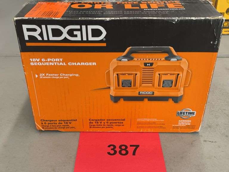 RIDGID 18V SEQUENTIAL CHARGER IN BOX