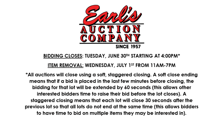 ENDS TUESDAY! ONLINE AUCTION 6/28-6/30 (PINK)