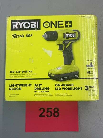 RYOBI 18V 3/8" DRILL KIT IN BOX