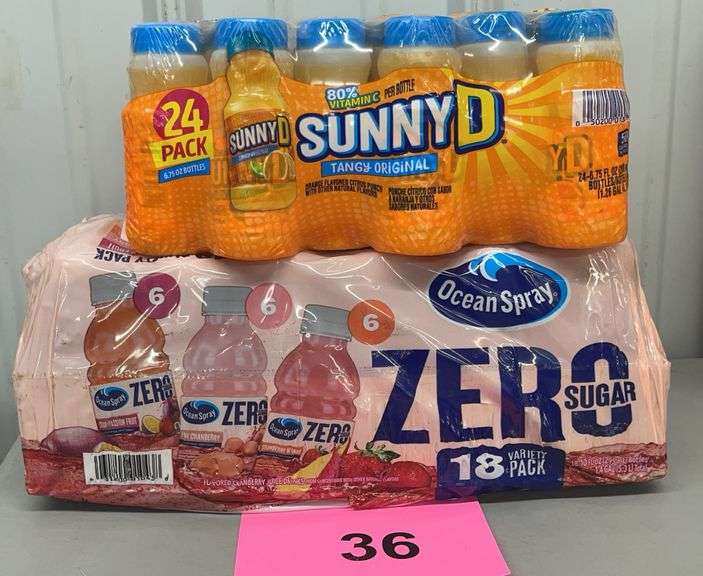 MISC BEVERAGE LOT - SUNNYD & OCEAN SPRAY
