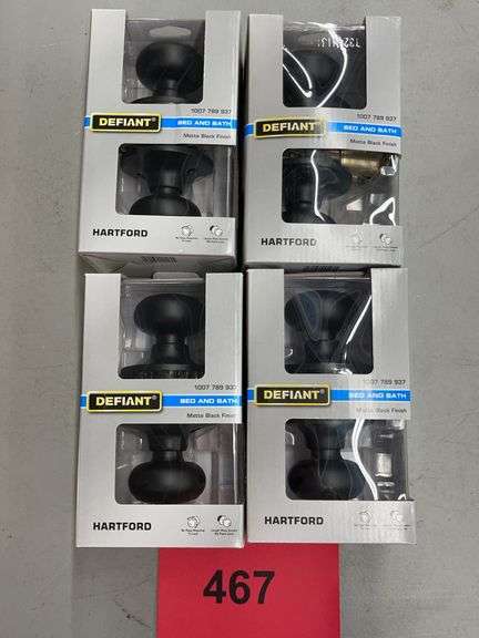 (4) DEFIANT HARTFORD BED & BATH HANDLES IN BOX
