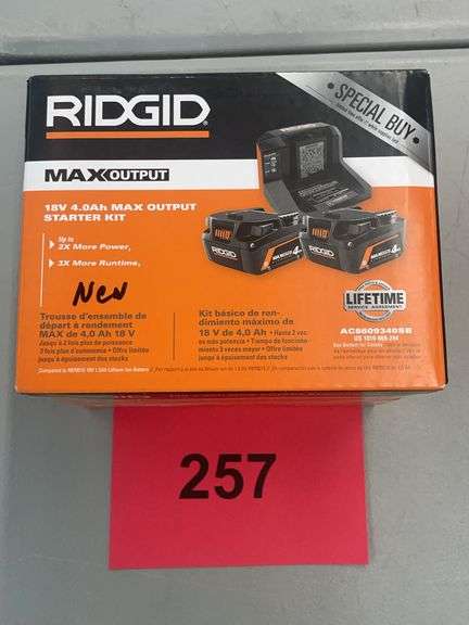 RIDGID 18V STARTER KIT IN BOX
