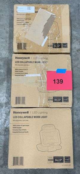 (3) HONEYWELL LED COLLAPSIBLE WORK LIGHTS IN BOX