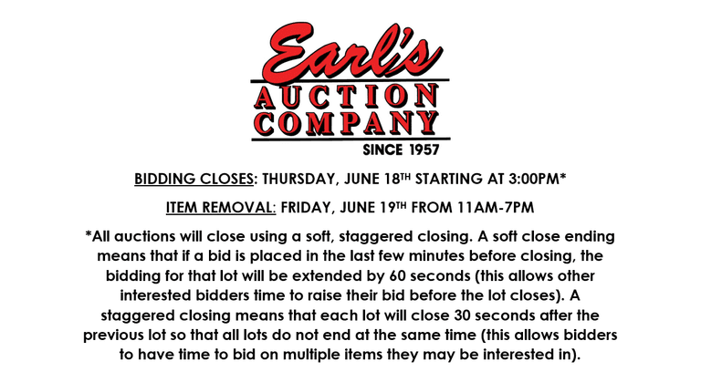 ENDS THURSDAY! ONLINE AUCTION 6/16-6/18 (PURPLE)