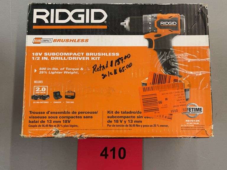 RIDGID 18V 1/2" DRILL/DRIVER KIT IN BOX