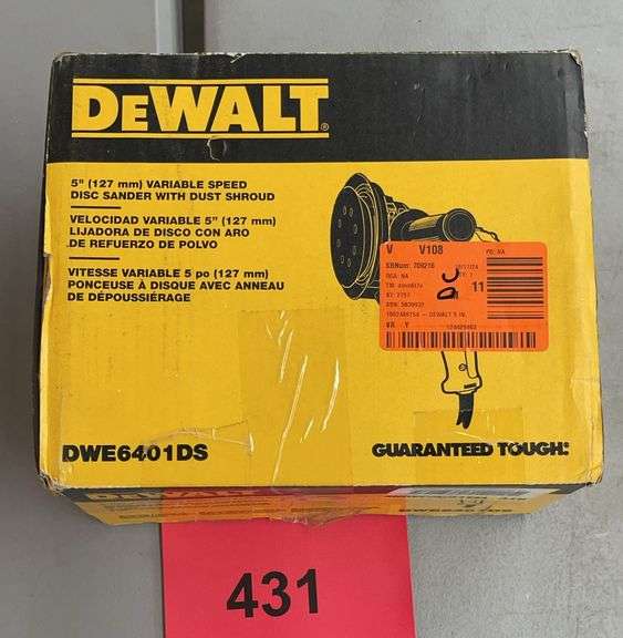DEWALT 5" VARIABLE SPEED DISC SANDER IN BOX