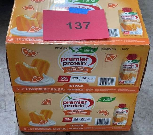 (2) BOXES OF PREMIER PROTEIN SHAKES - ORANGE CREAM