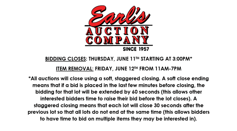 ENDS THURSDAY! ONLINE AUCTION 6/9-6/11 (YELLOW)