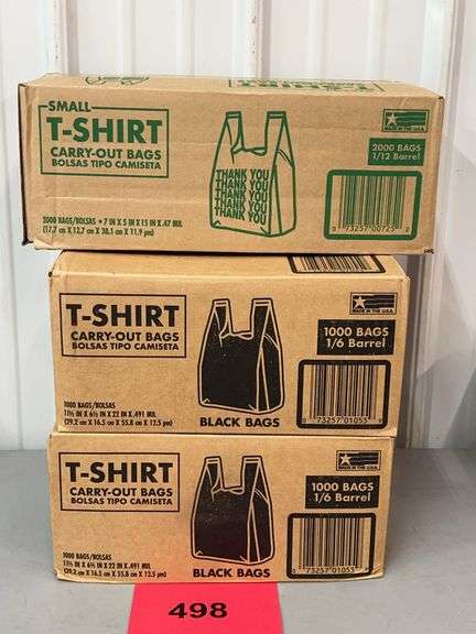 (3) BOXES OF T SHIRT CARRY OUT BAGS