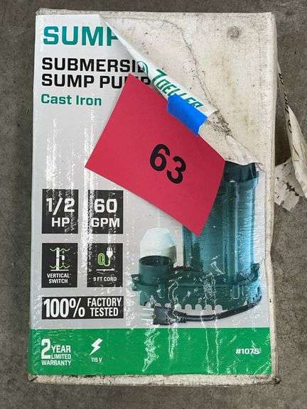 SUBMERSIBLE SUMP PUMP IN BOX