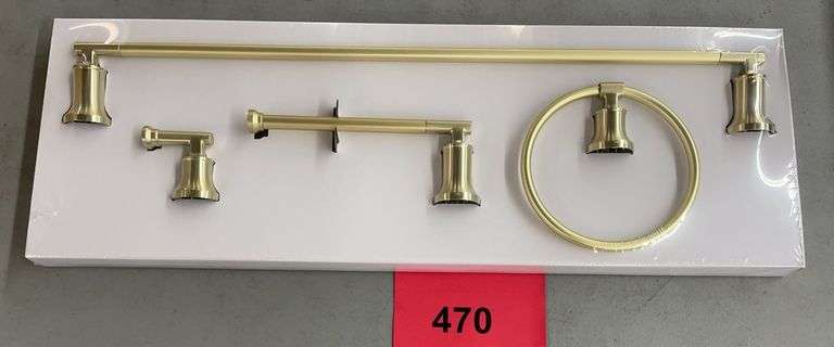 4PC BATHROOM HARDWARE SET - GOLD