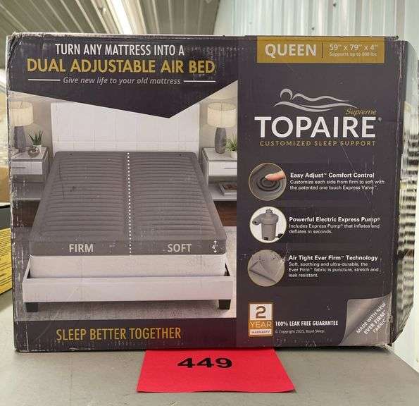 TOPAIRE QUEEN SIZE AIR MATTRESS IN BOX