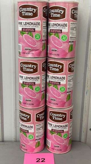(6) CANISTERS OF COUNTRY TIME PINK LEMONADE