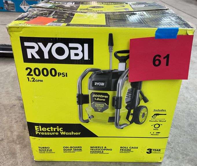 RYOBI 2000PSI ELECTRIC PRESSURE WASHER IN BOX