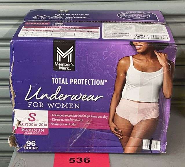 BOX OF WOMENS PROTECTIVE UNDERWEAR SIZE S