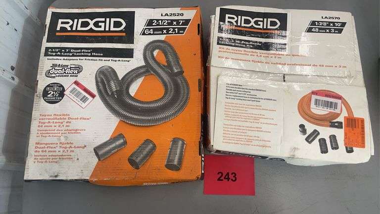 (2) RIDGID HOSE ACCESSORIES IN BOX