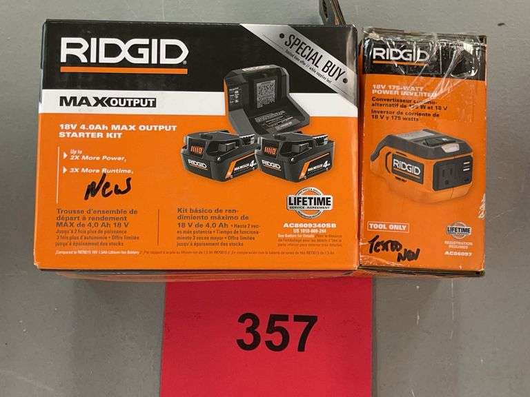 RIDGID 18V STARTER KIT & POWER SOURCE IN BOX