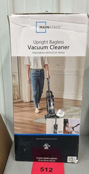MAINSTAYS UPRIGHT BAGLESS VACUUM CLEANER IN BOX