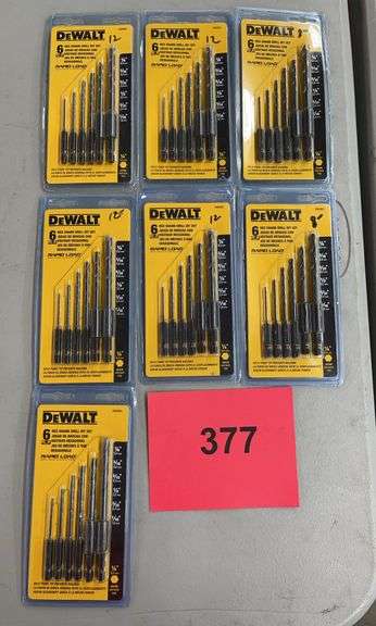 (7) DEWALT 6PC HEX SHANK DRILL BIT SETS