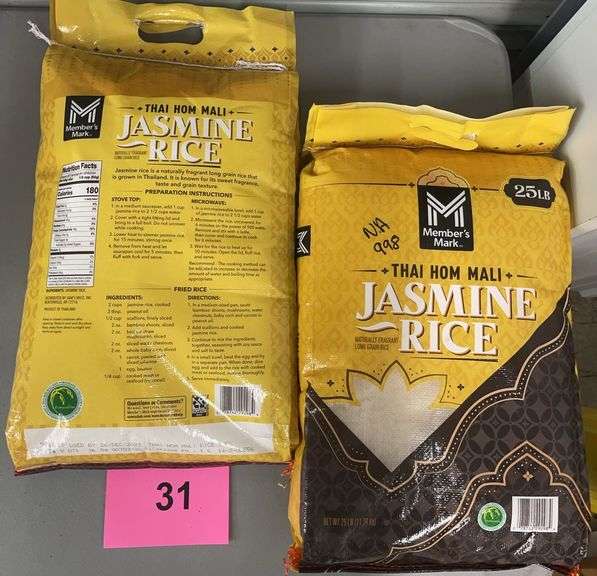 (2) 25LB BAGS OF JASMINE RICE