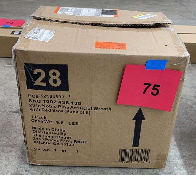 (6) 20" NOBLE PINE WREATHS IN BOX