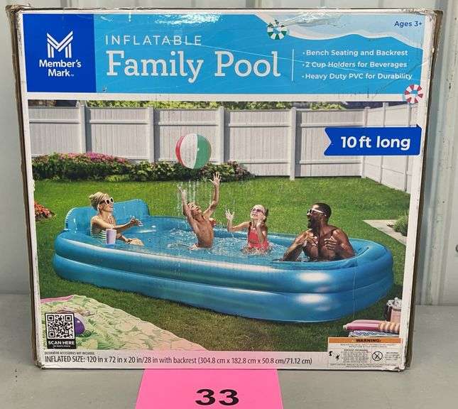 10FT INFLATABLE FAMILY POOL IN BOX