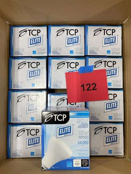 (12) BOXES OF TCP LIGHT BULBS
