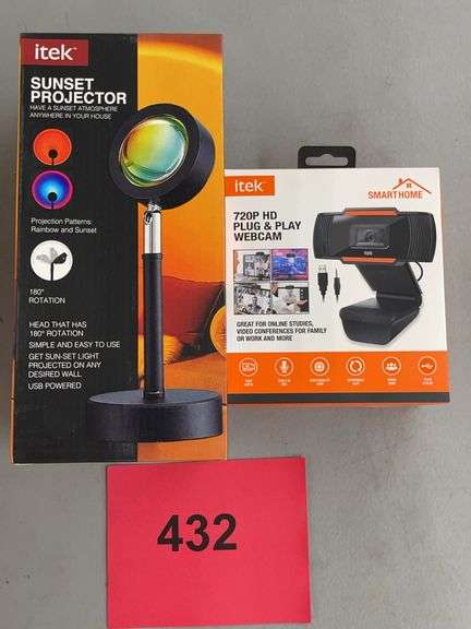 ITEK SUNSET PROJECTOR LAMP & WEBCAM IN BOX