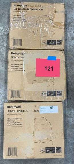 (3) HONEYWELL LED COLLAPSIBLE WORK LIGHTS IN BOX