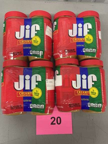 (8) JARS OF JIF PEANUT BUTTER