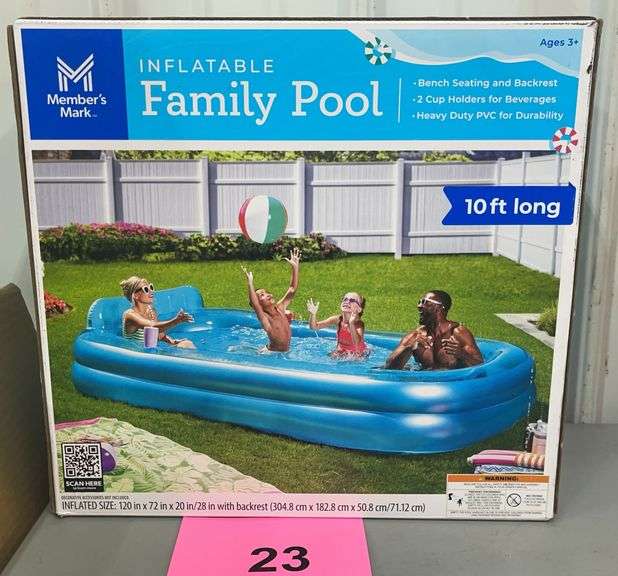 10FT INFLATABLE FAMILY POOL IN BOX