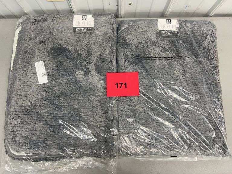 (2) BATH RUGS - GREY