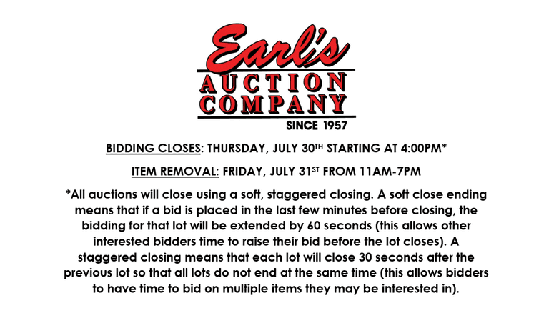ENDS THURSDAY! ONLINE AUCTION 7/28-7/30 (PURPLE)
