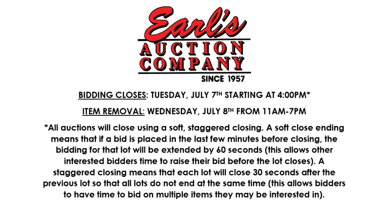 ENDS TUESDAY! ONLINE AUCTION 7/5-7/7 (ORANGE)