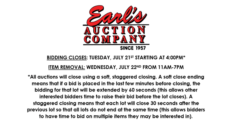 ENDS TUESDAY! ONLINE AUCTION 7/19-7/21 (ORANGE)
