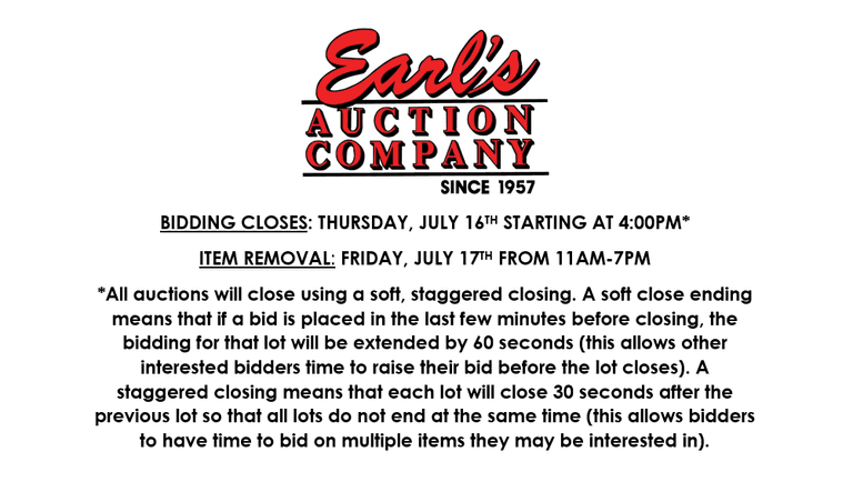 ENDS THURSDAY! ONLINE AUCTION 7/14-7/16 (PURPLE)