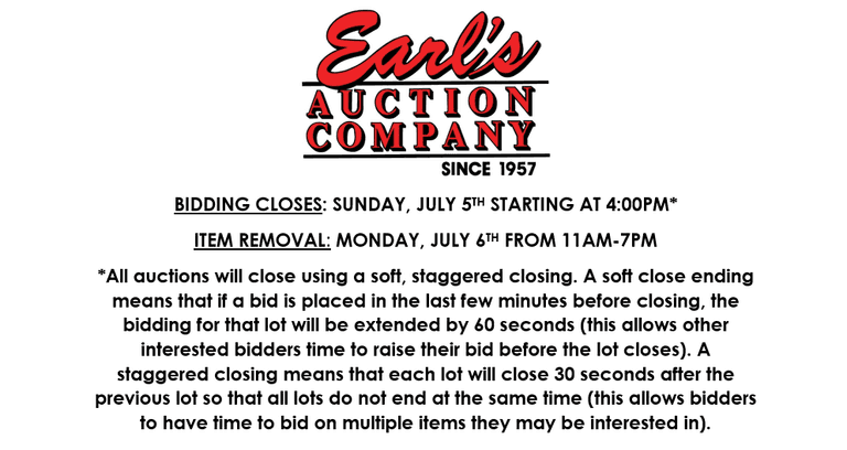 ENDS SUNDAY! ONLINE AUCTION 7/2-7/5 (RED)