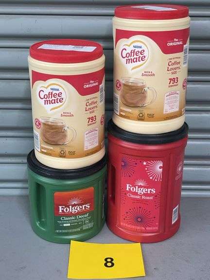 4PC COFFEE LOT - CREAMER & FOLGERS